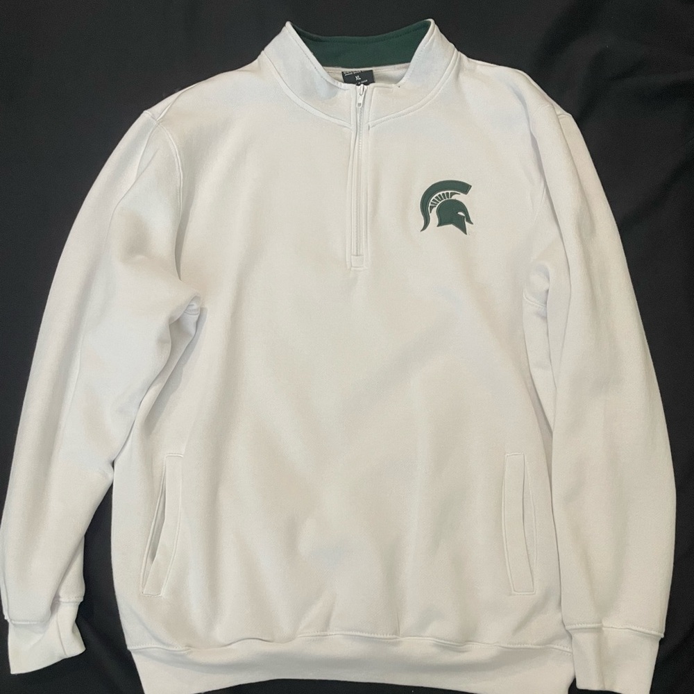 White Michigan State Spartans Quarter-Zip Pullover